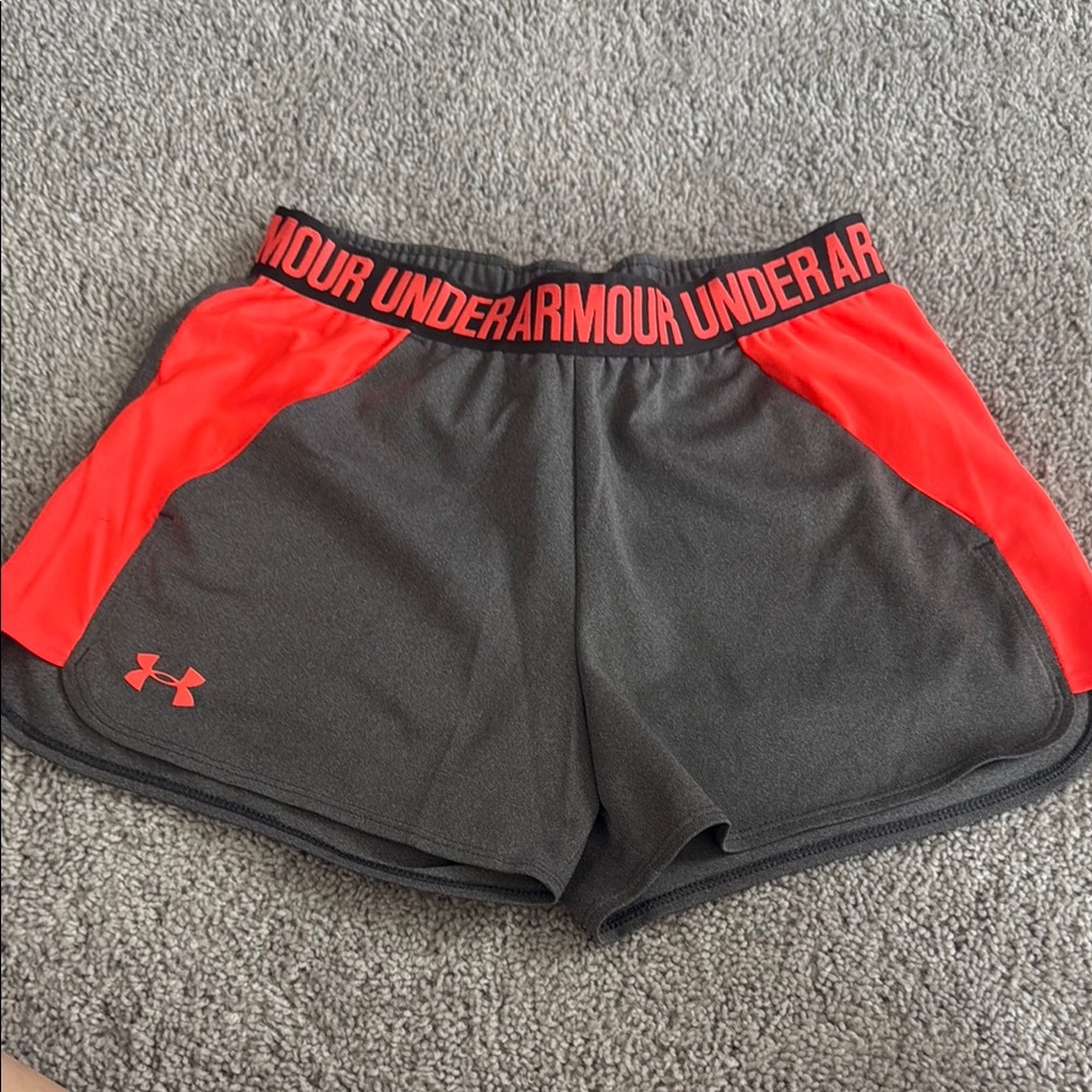 Under Armour Black and Red Athletic Shorts Lightweight Design